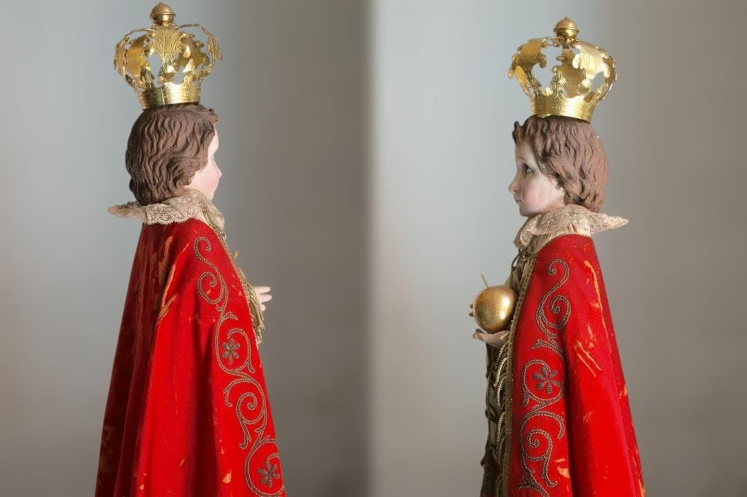 プラハの幼子 少年キリスト像 ケージドール 宗教装飾 聖人像宗教芸術/H606