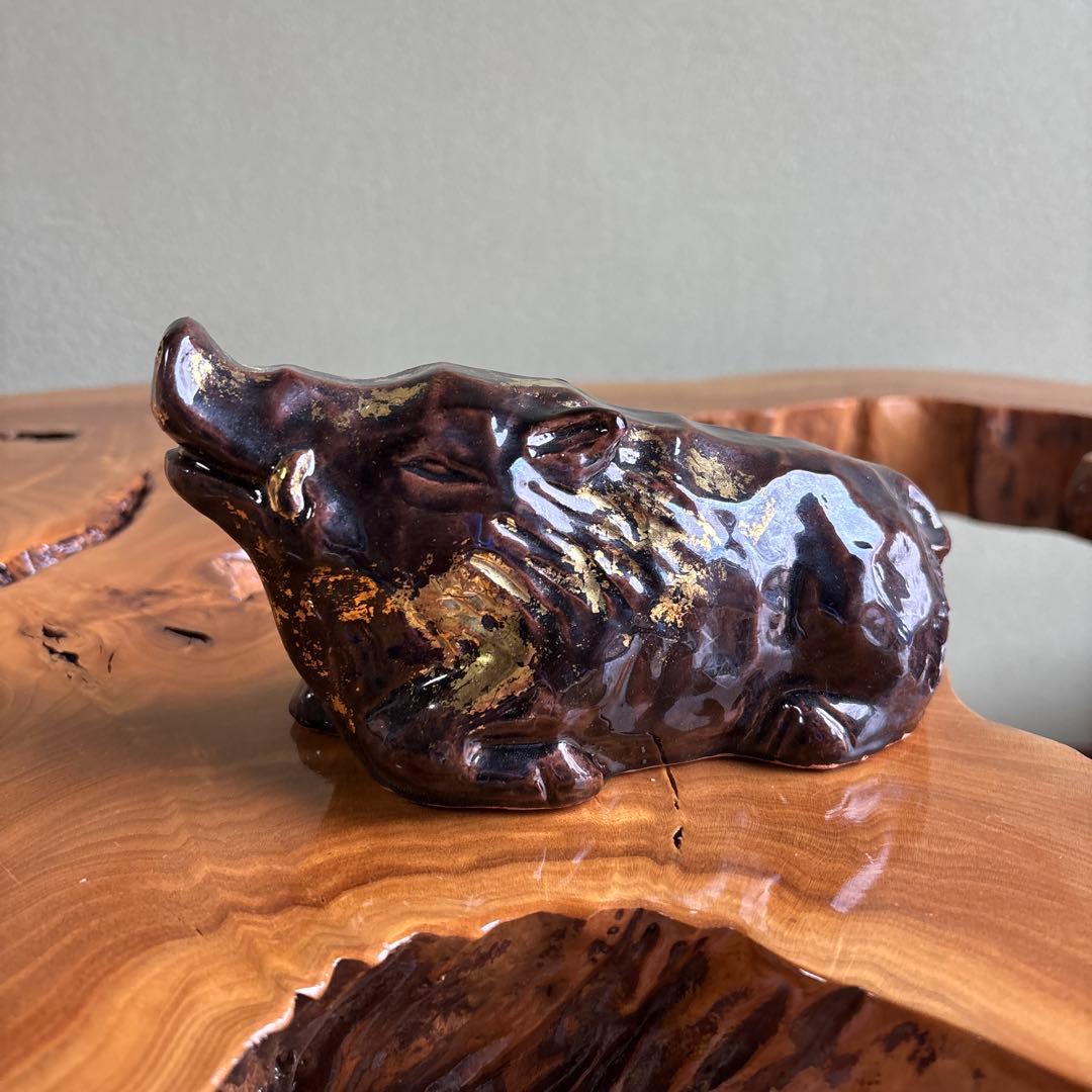 六兵衛窯 干支置物 「晨亥」亥年 清水焼 陶芸 たち吉 共箱