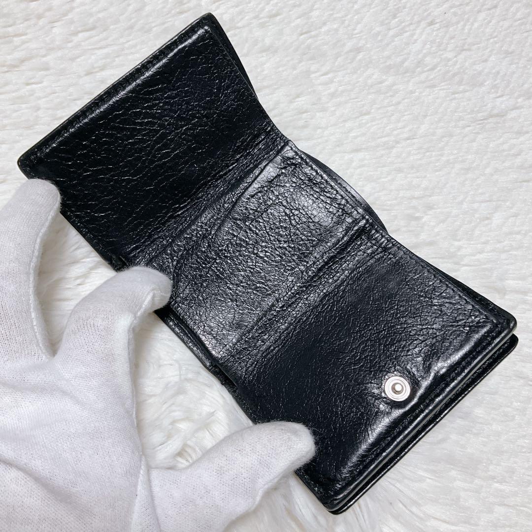 ⭐︎美品⭐︎バレンシアガ 三つ折り財布 ペーパー ミニウォレット グラフィティ 黒
