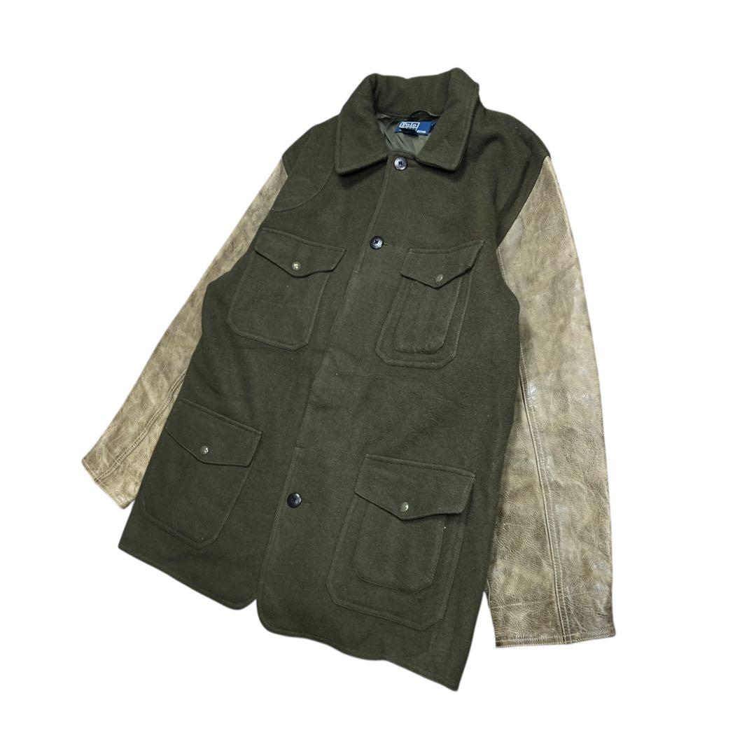 Polo by Ralph Lauren レザー ウール ハンティングジャケット