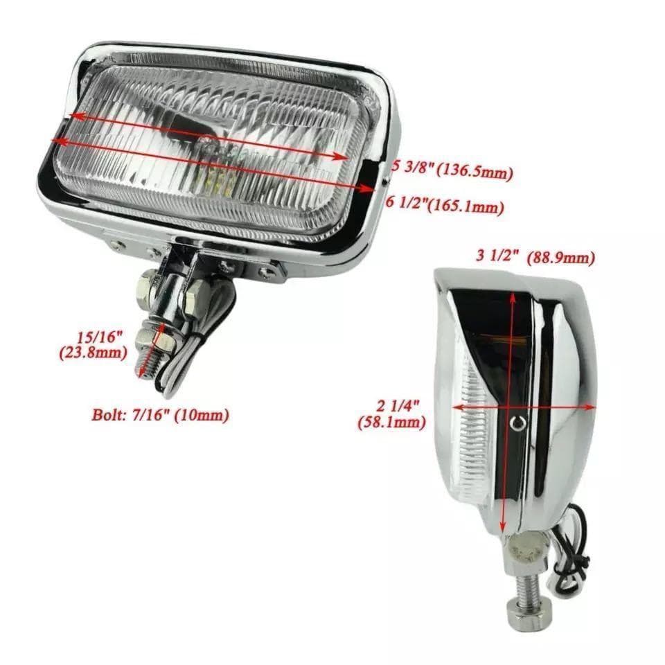 汎用 スクエア ヘッドライト 2個セット ビンテージ チョッパー ハーレー