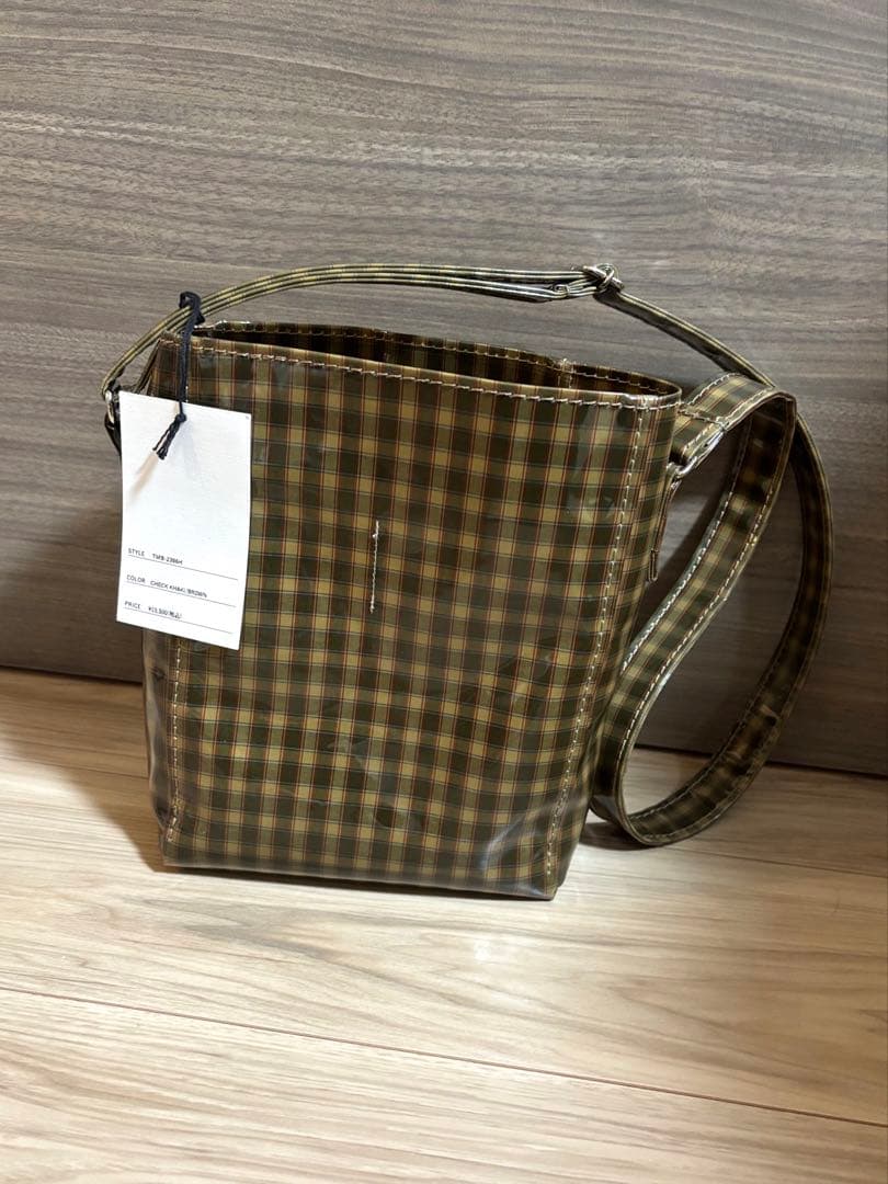 TEMBEAテンベアミニショルダーバッグ/CHECK KHAKI/BROWN
