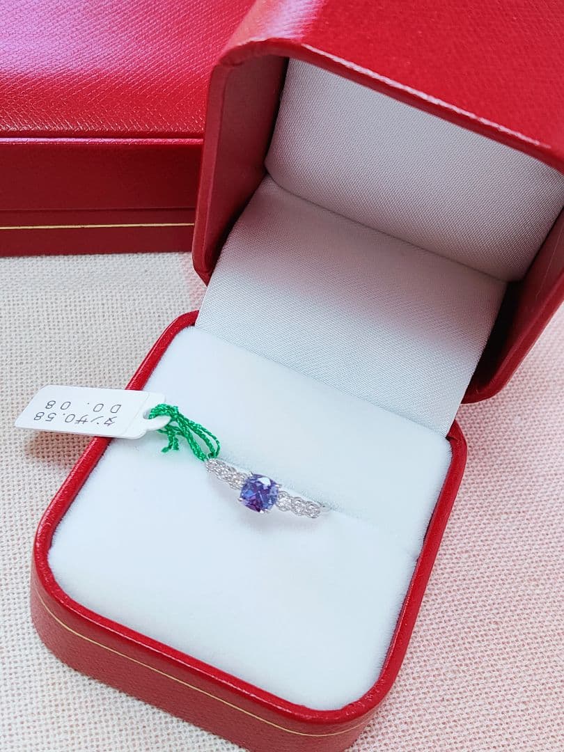 未使用品 pt900 天然タンザナイト ダイヤモンド リング