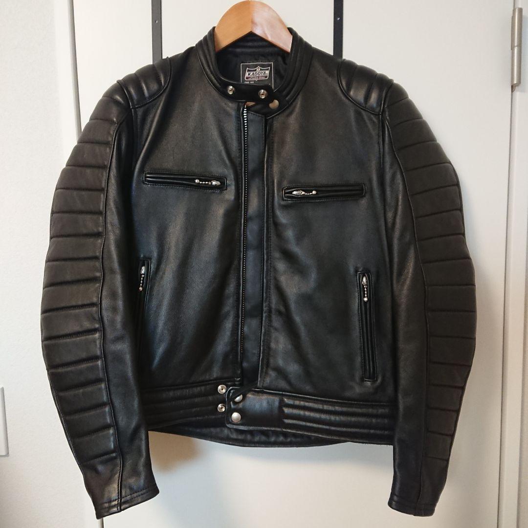 KADOYA 黒 レザー シングルライダースジャケット Lサイズ