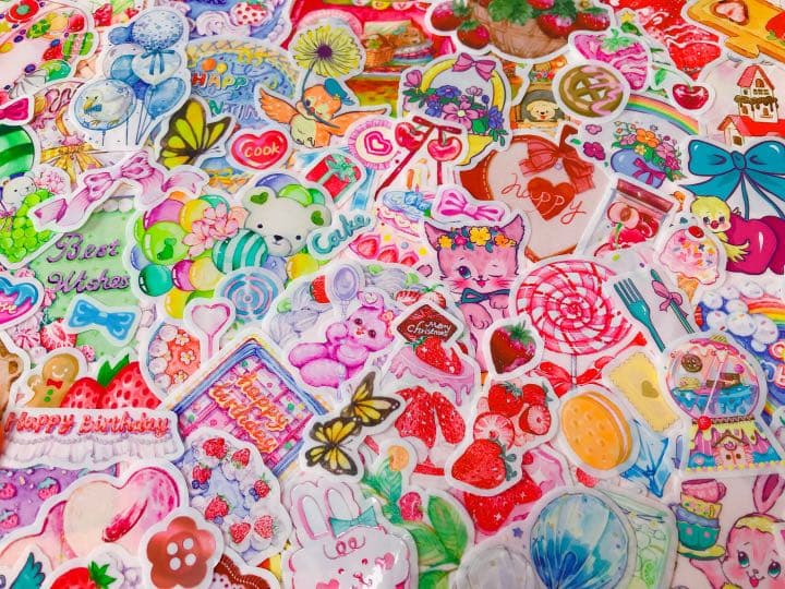チェリー❤️フレークシール( ⸝⸝•ᴗ•⸝⸝ )カラフルなレトロアニマル♡♡
