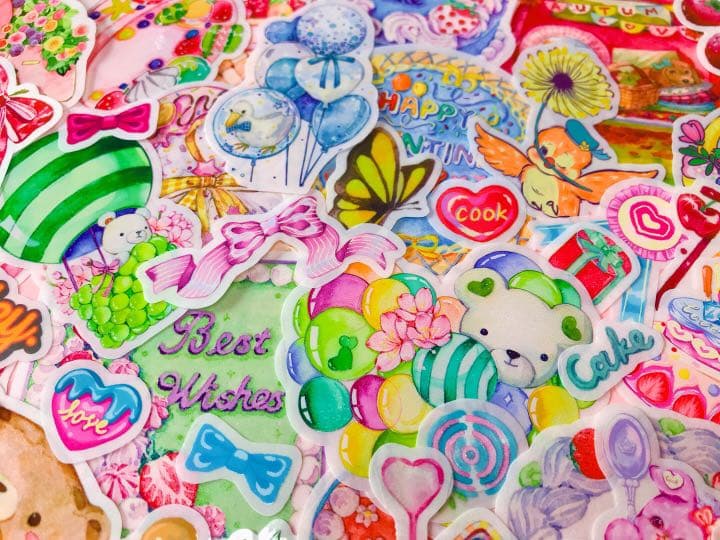 チェリー❤️フレークシール( ⸝⸝•ᴗ•⸝⸝ )カラフルなレトロアニマル♡♡