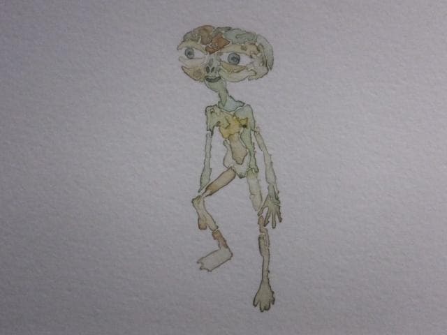 現代アート 奥村雄樹　直筆サイン『君を忘れられない』水彩 DVD付 0718A