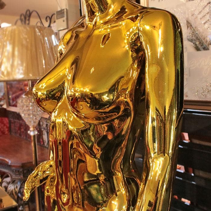 ゴールドメタリックマネキン 人形 ディスプレイ什器 トルソー 143-191