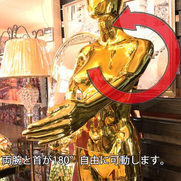 ゴールドメタリックマネキン 人形 ディスプレイ什器 トルソー 143-191