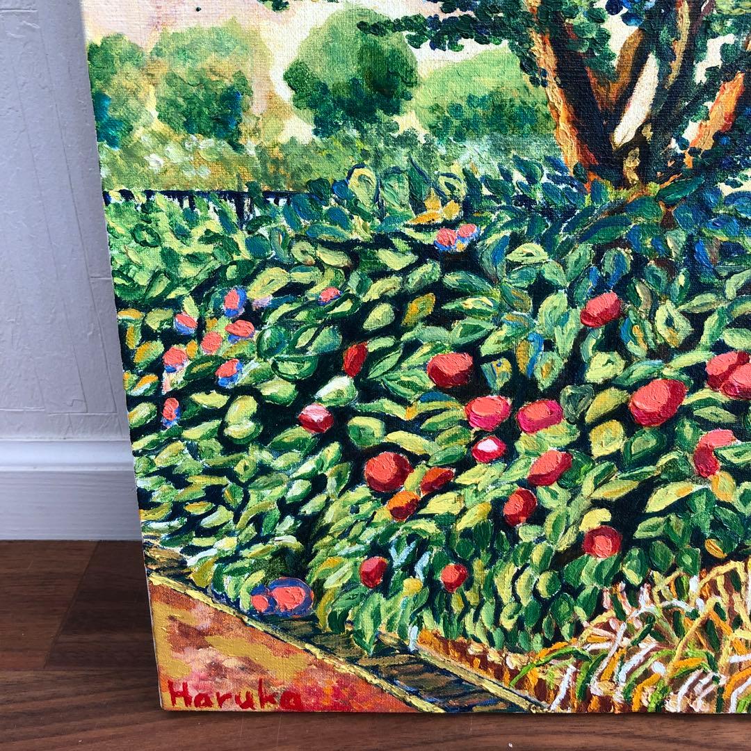 絵画　油絵　風景画　あじさいの道　F8