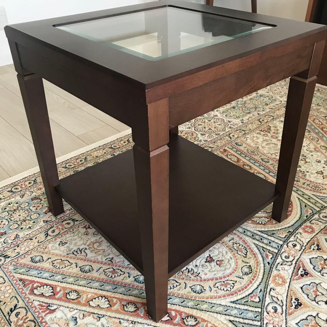 マルニ木工　maruni　ネストテーブル　ガラスサイドテーブル