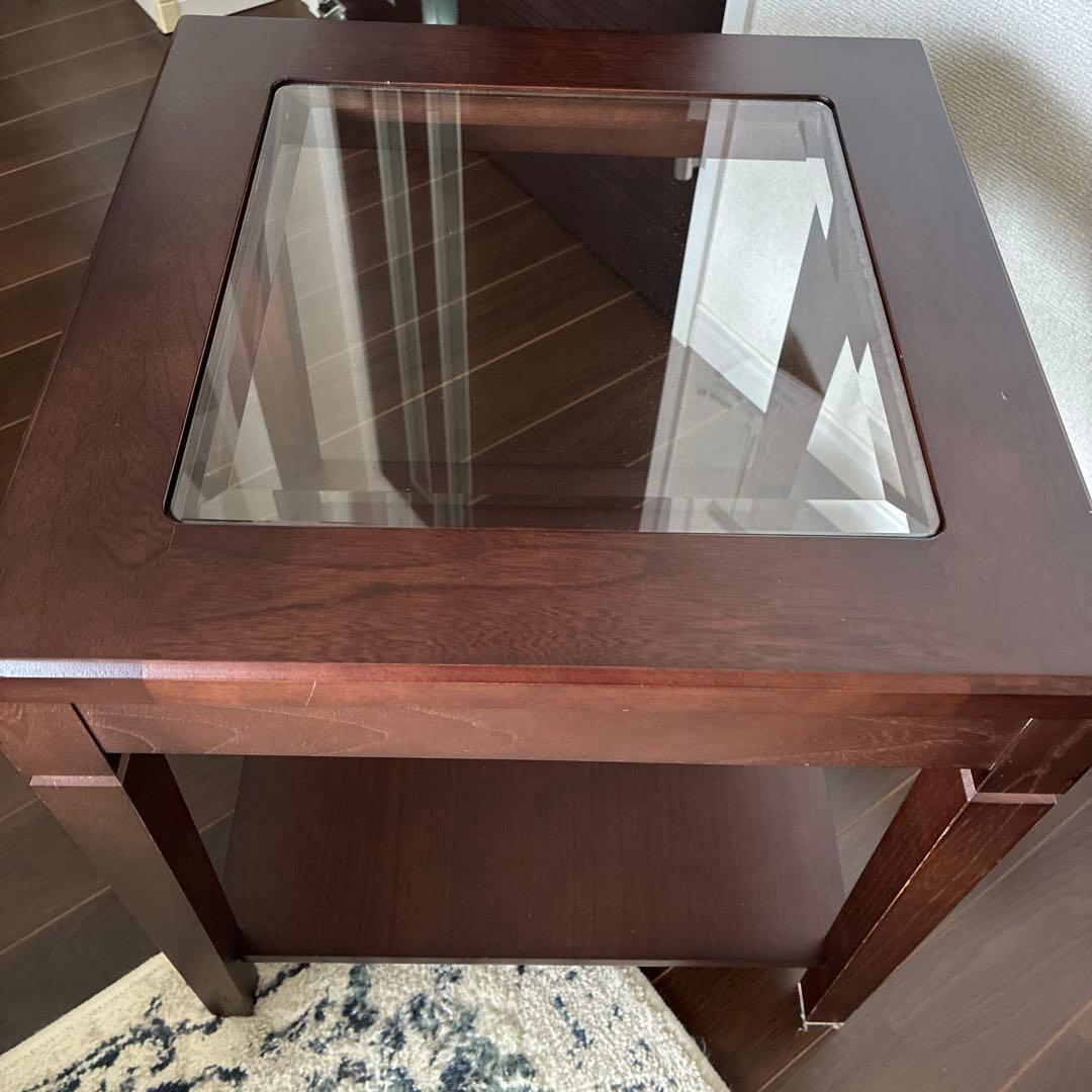 マルニ木工　maruni　ネストテーブル　ガラスサイドテーブル