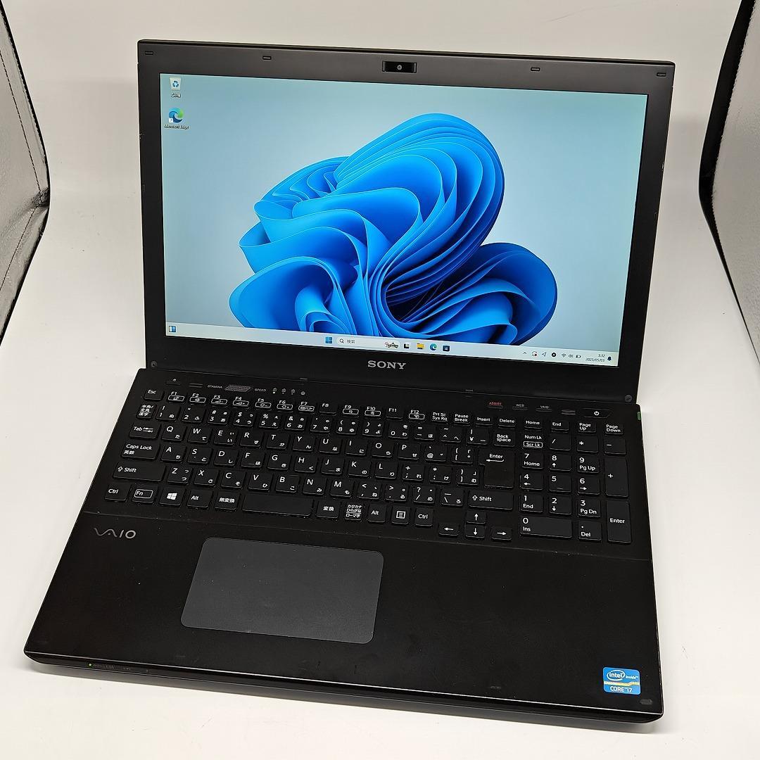 【VAIO】SVS 高速i7 SSD256GB 8GB ブラック ノートPC