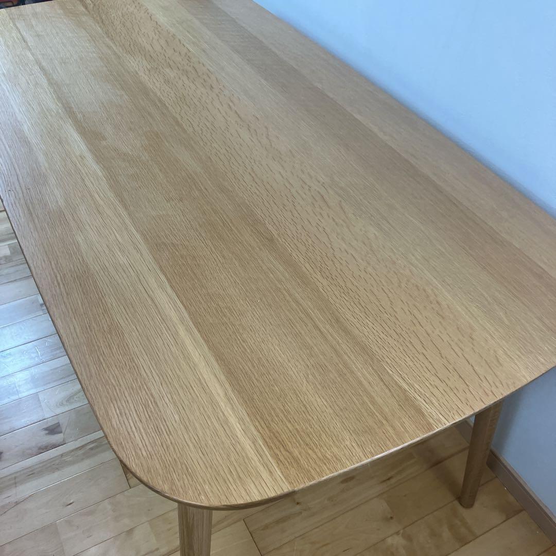 美品　廃盤　無印良品　オーク材　丸脚　ダイニングテーブル　幅150㎝