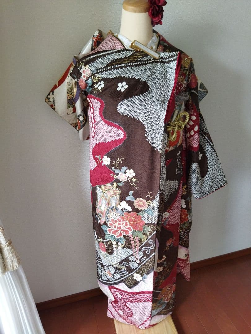 riy＊様　434.練習用にも！　振袖と袋帯2点セット　正絹　フルセット　成人式