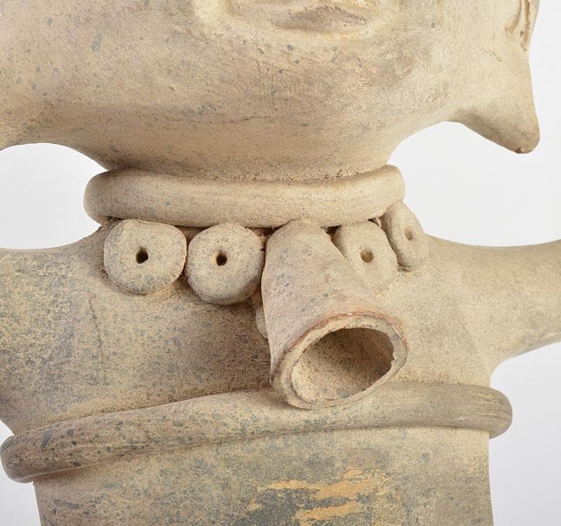 民芸品　ハンドメイド　陶器人形　人物像　置物　箱付　V　R4628