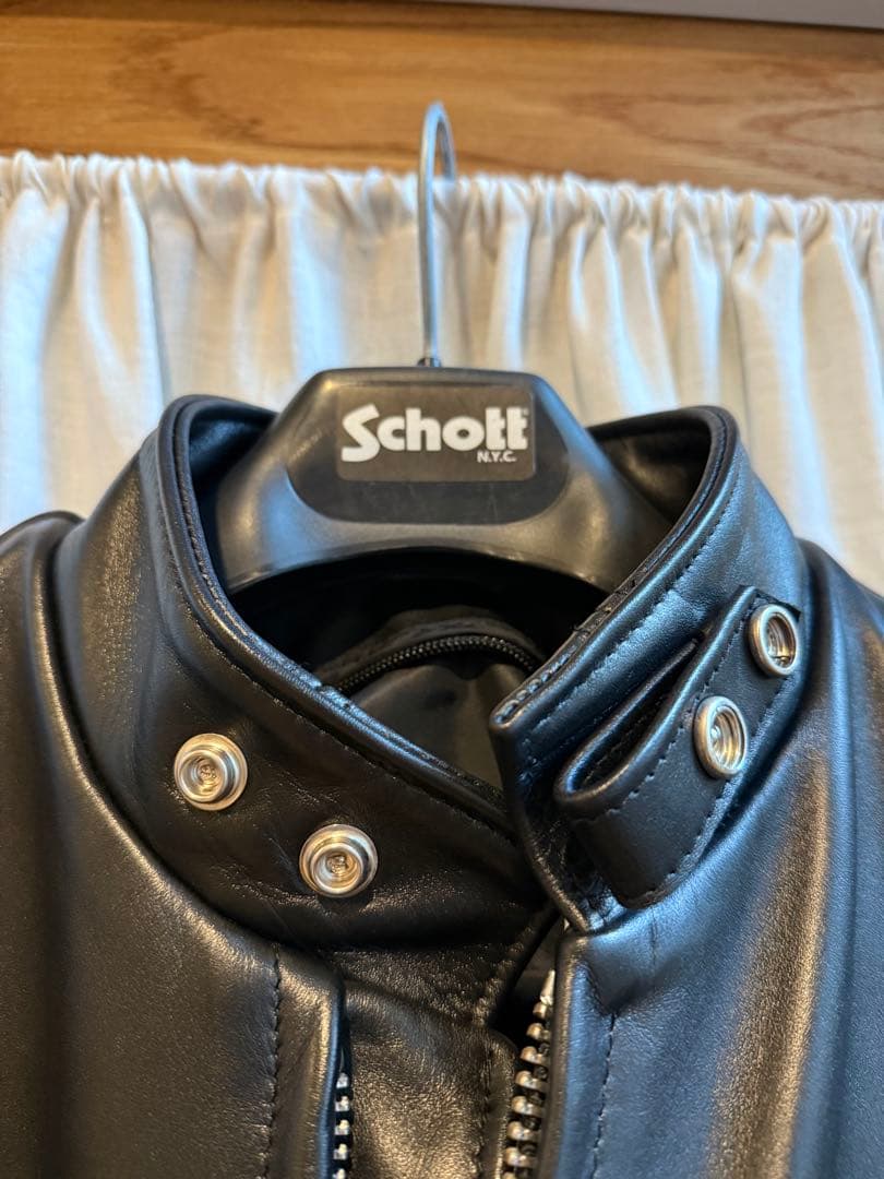 Schott シングルライダースジャケット ブラック 38