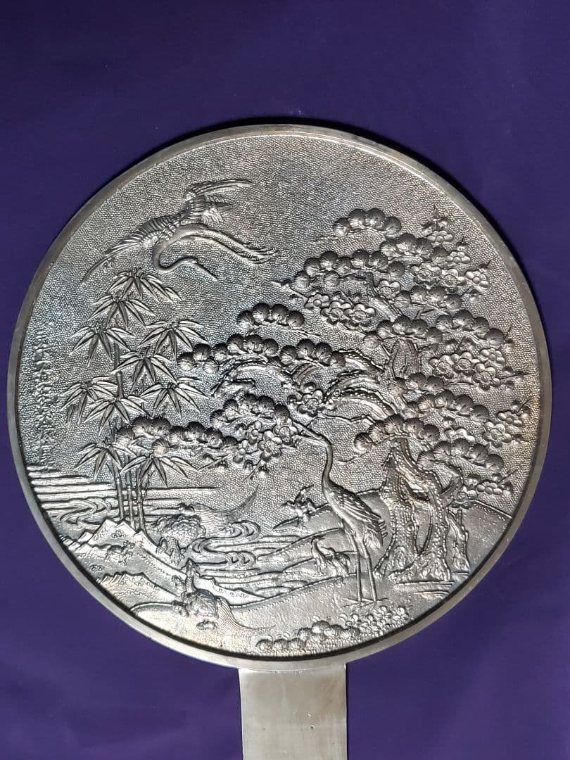 星梅鉢紋箱入り銅鏡 骨董品