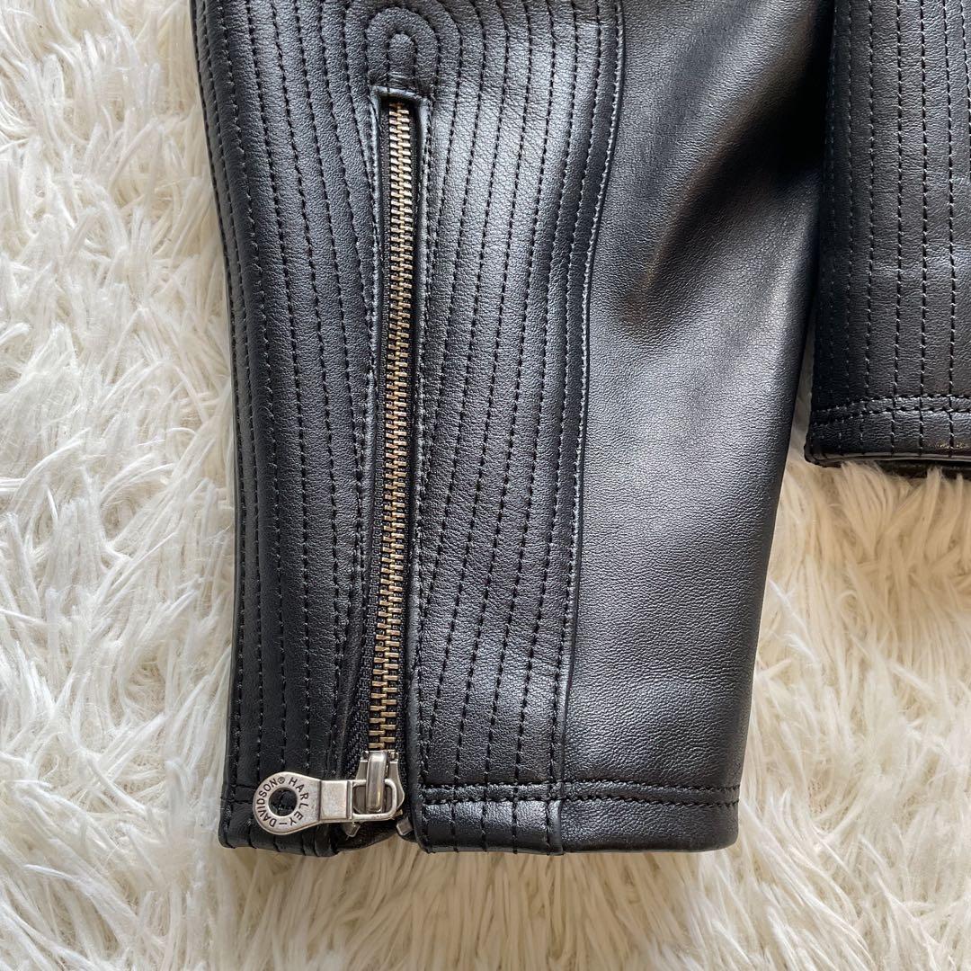 美品✨ハーレーダビッドソン　レザージャケット　シングルライダース　本革　ブラック