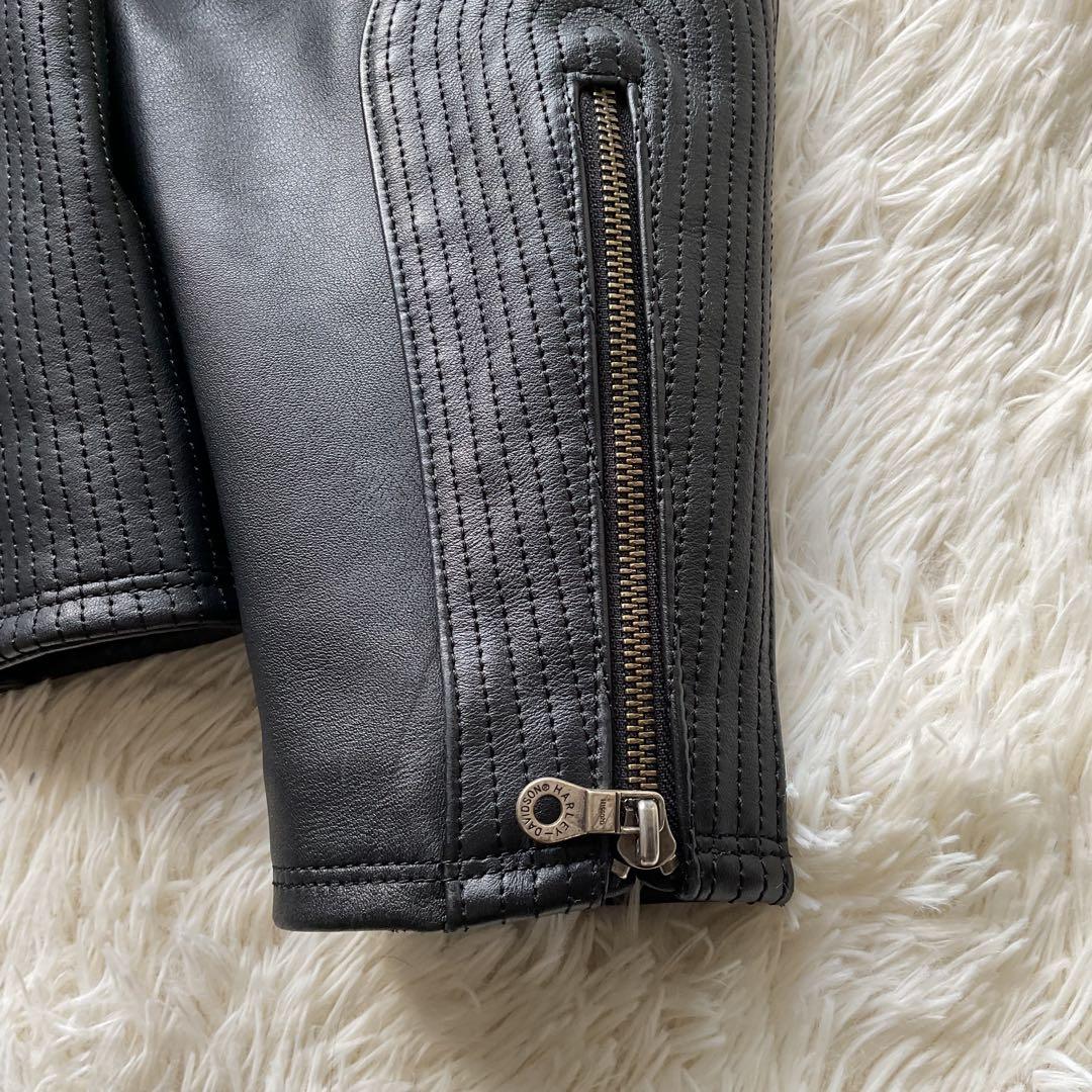 美品✨ハーレーダビッドソン　レザージャケット　シングルライダース　本革　ブラック