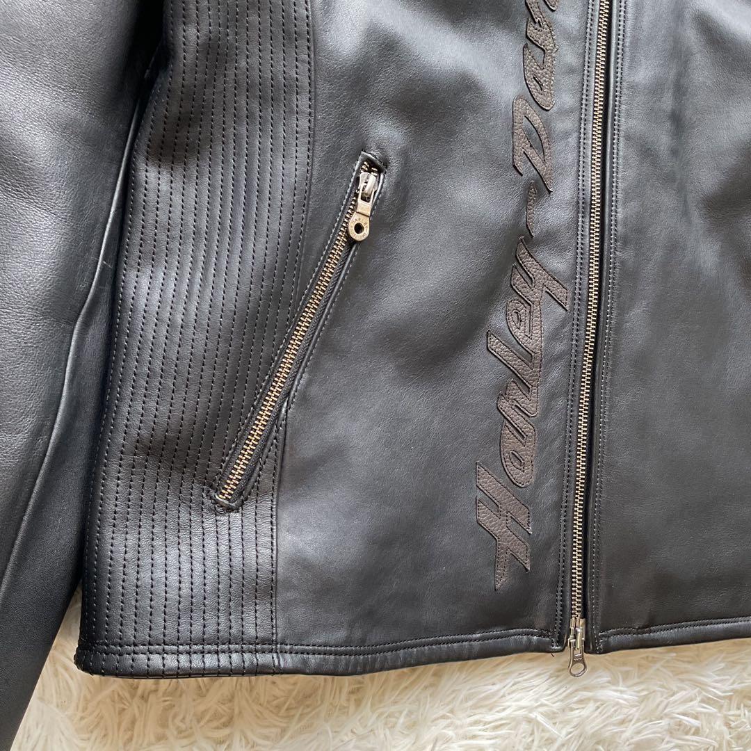 美品✨ハーレーダビッドソン　レザージャケット　シングルライダース　本革　ブラック