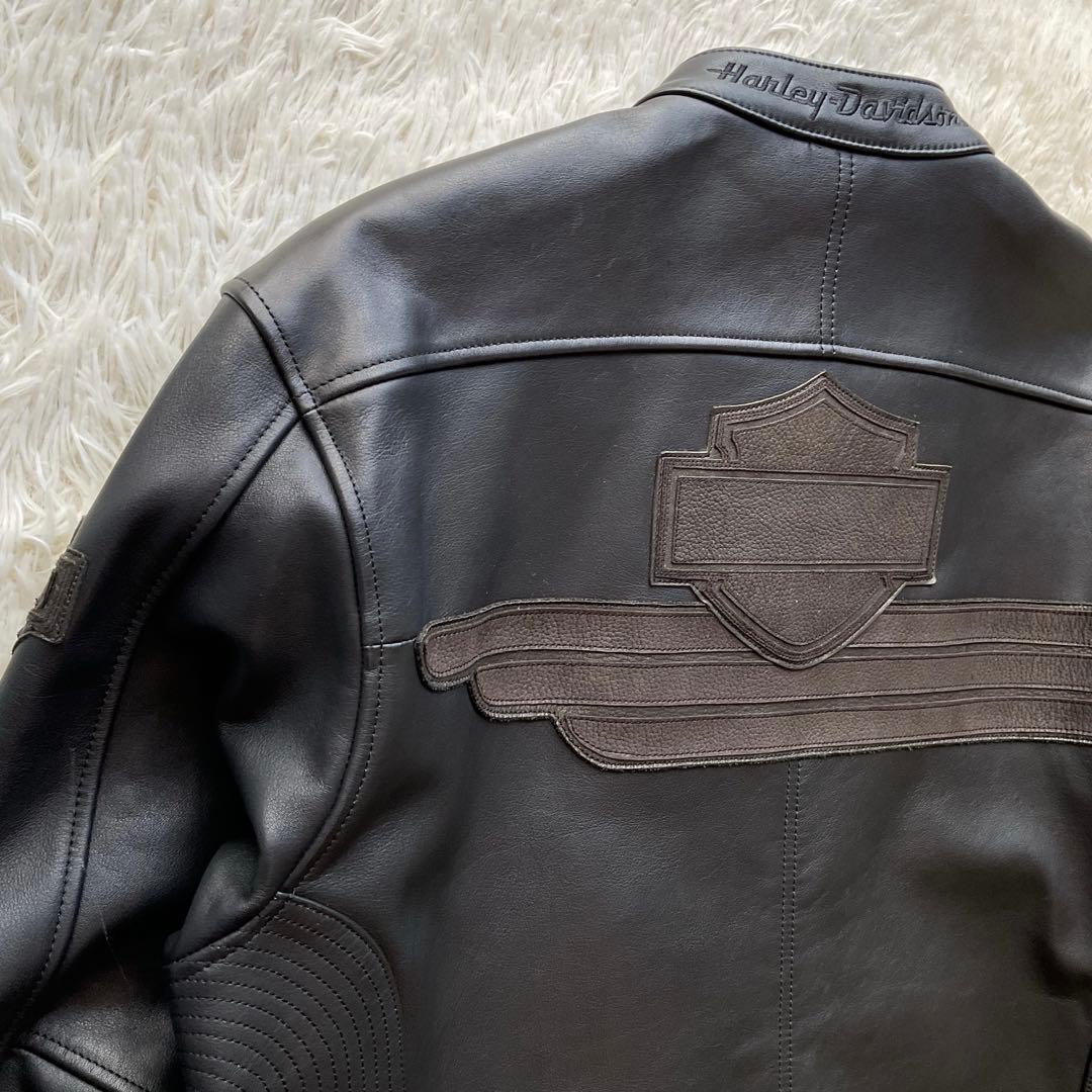 美品✨ハーレーダビッドソン　レザージャケット　シングルライダース　本革　ブラック