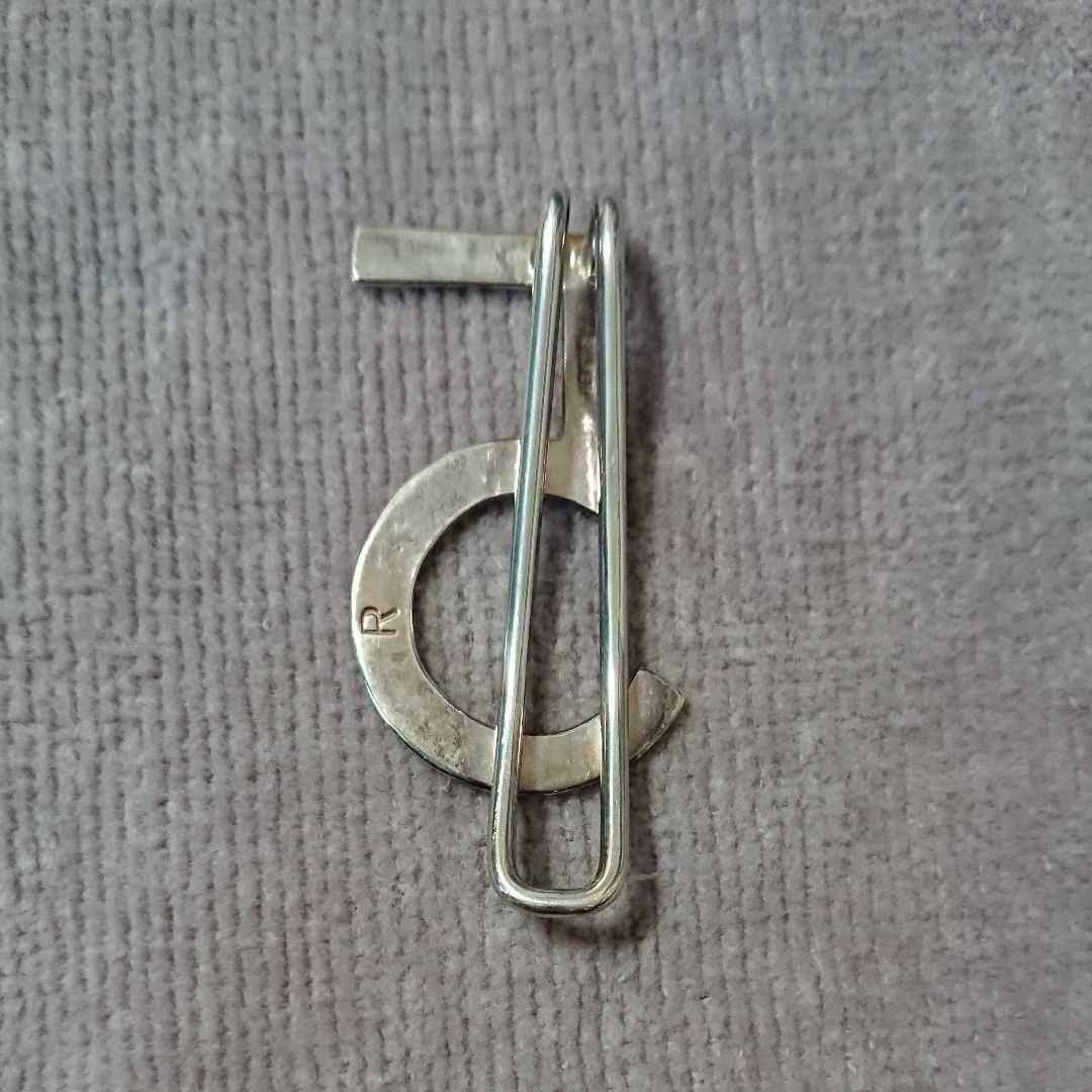 未使用 45R スカーフクリップ ブローチ シルバー 45rpm