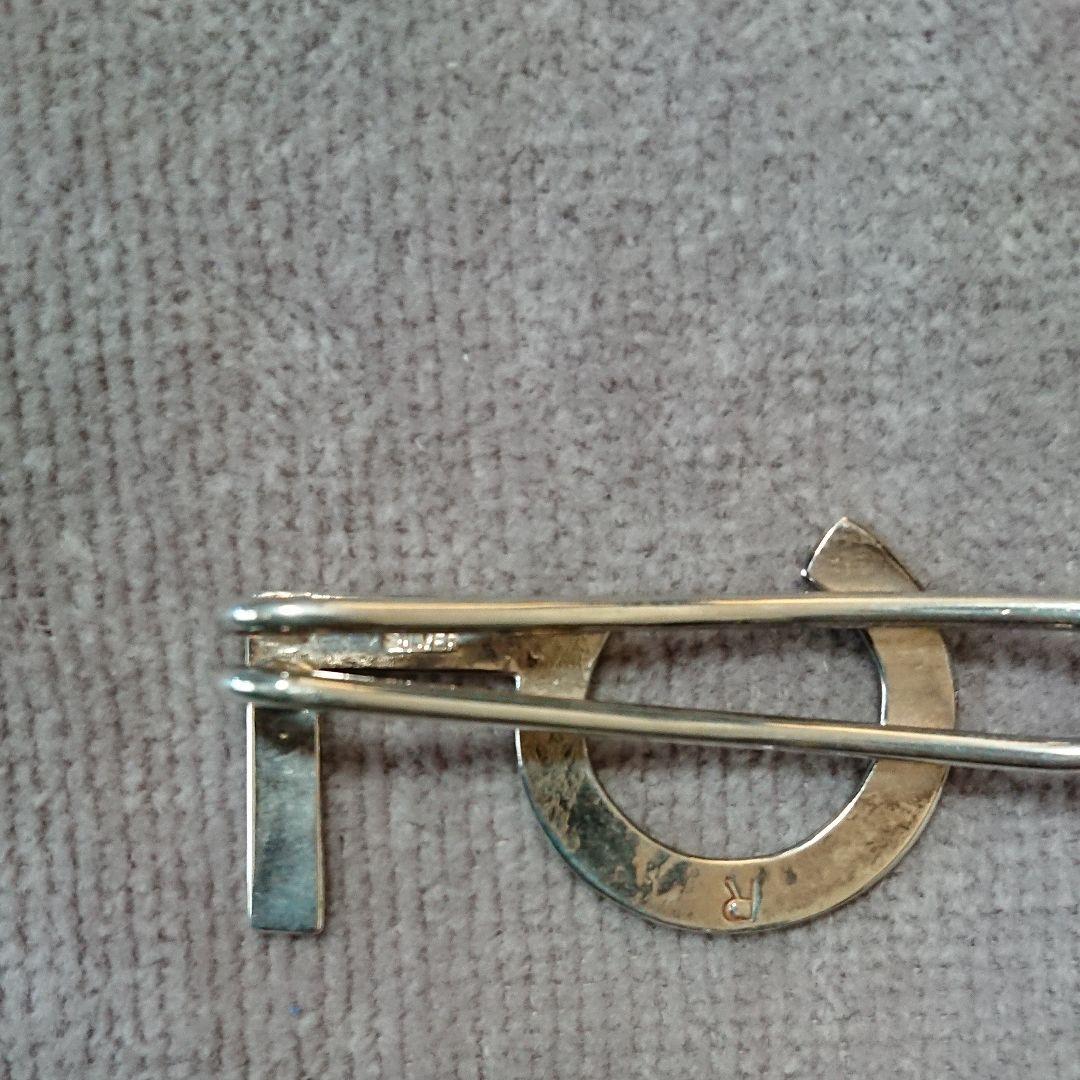未使用 45R スカーフクリップ ブローチ シルバー 45rpm