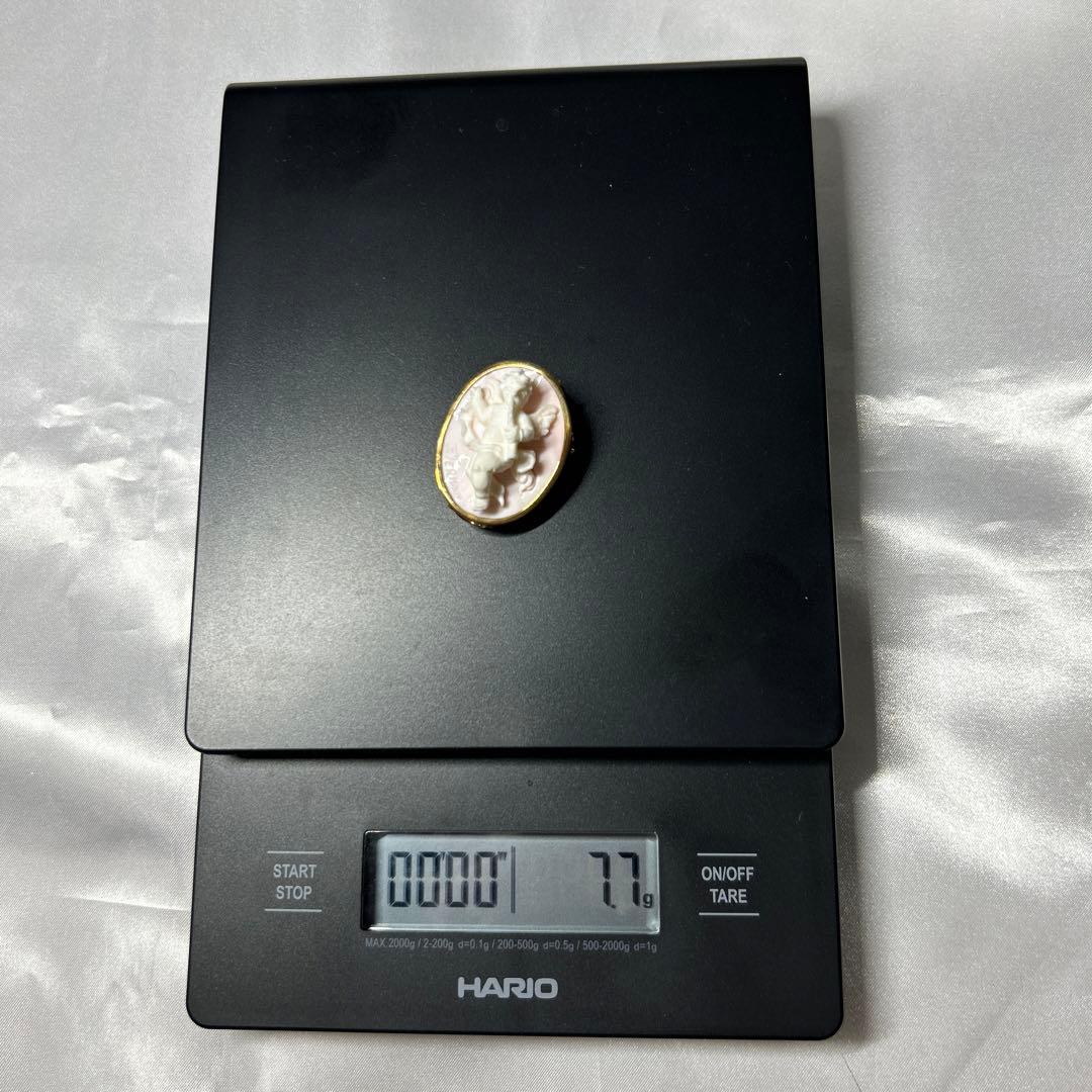 K18 コンクカメオ ブローチ ペンダントトップ 7.7g