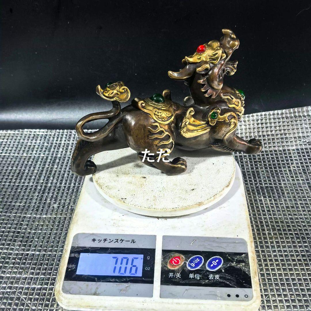 麒麟 銅器 銅製品 鎮宅辟邪 開運風水 招財 置物 工芸品 装飾品