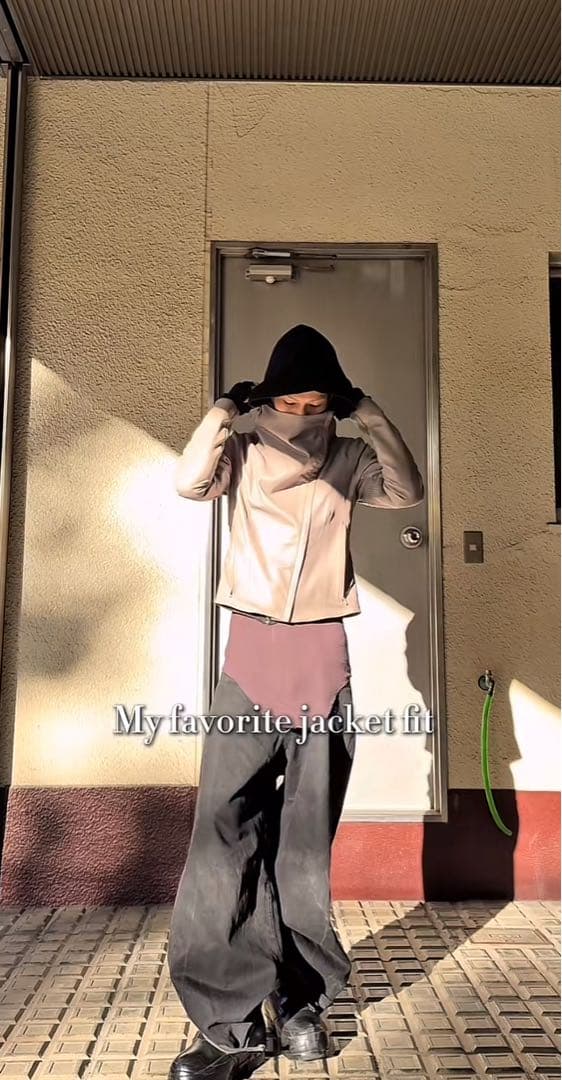 Helmut lang archive 変形　レザージャケット　ギミック　グレー