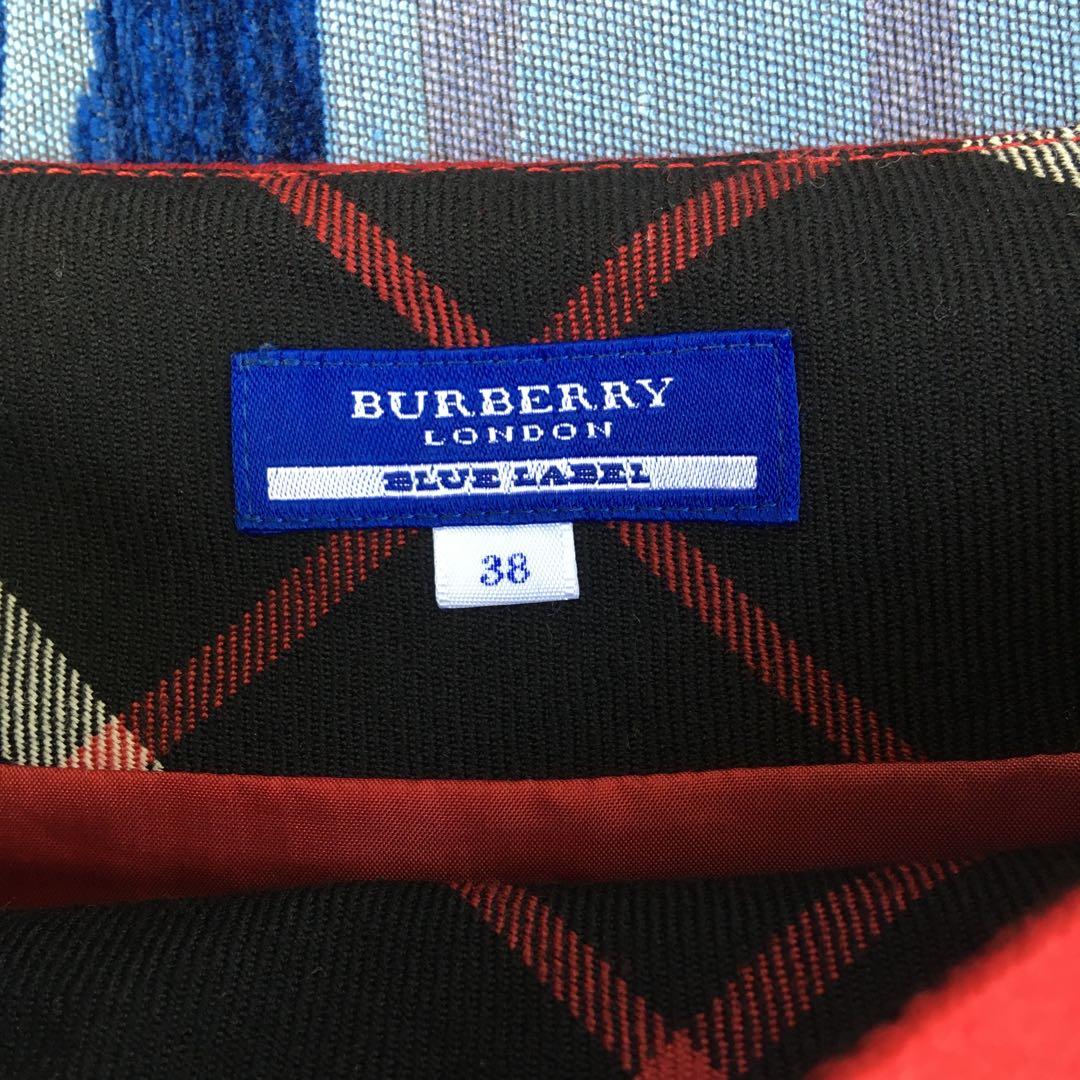 BURBERRY ブルーレーベル 赤 プリーツスカート 38