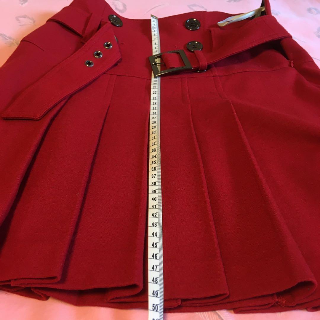 BURBERRY ブルーレーベル 赤 プリーツスカート 38
