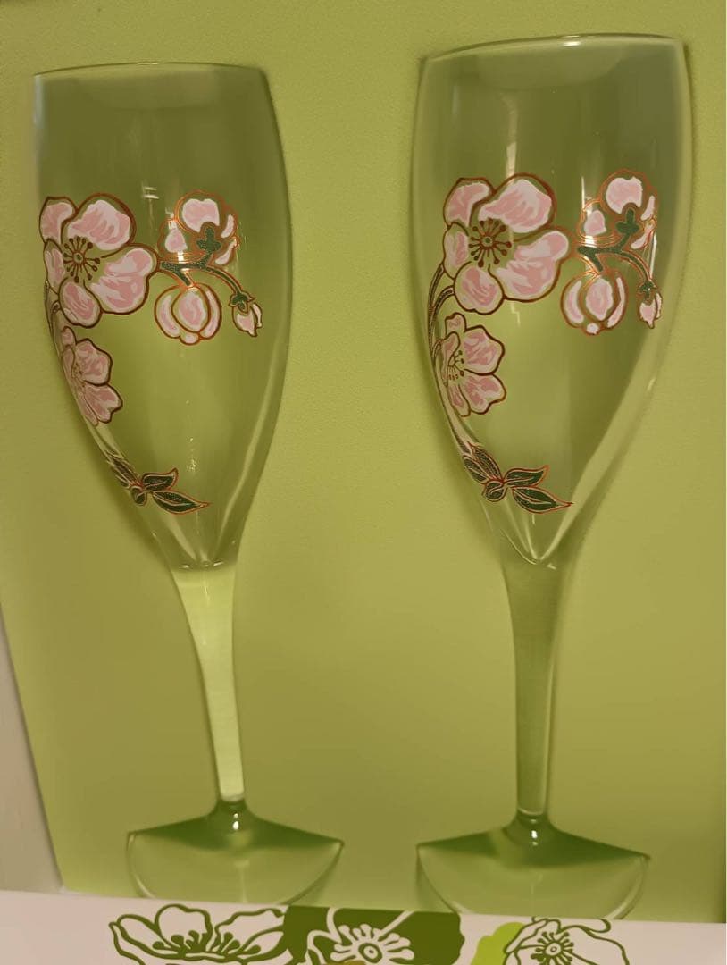 【2004年・希少】ベルエポック シャンパンセット グラス・オリジナル扇子付き