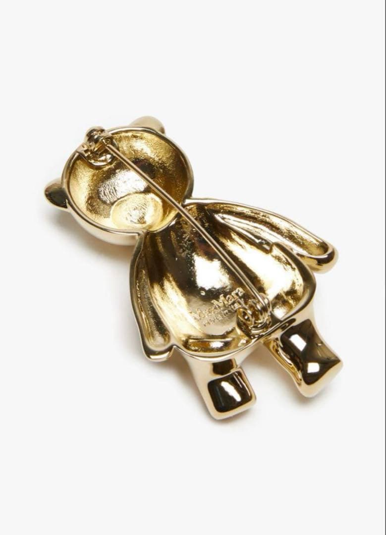 ゴールドクマ型ブローチ M字ストーン付き