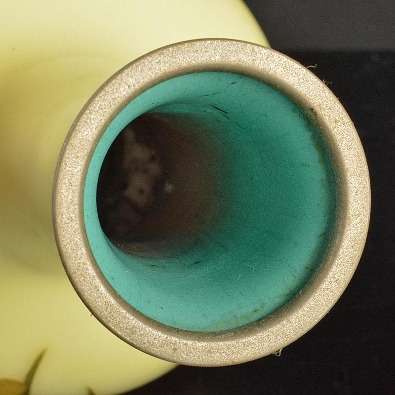 七宝焼　田村七宝工芸　梅文　花瓶　唐木台付　時代箱付　V　R7445