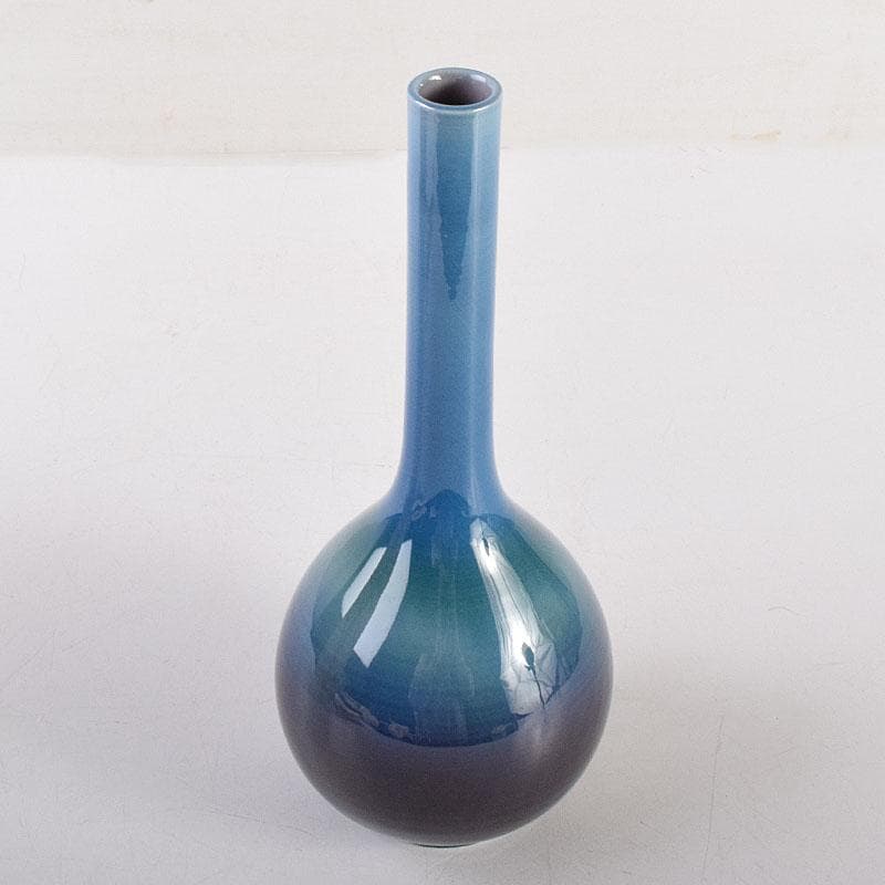 九谷焼 柳雨軒　三代八十吉　徳田正彦作　彩釉　花入　共箱　M　6917