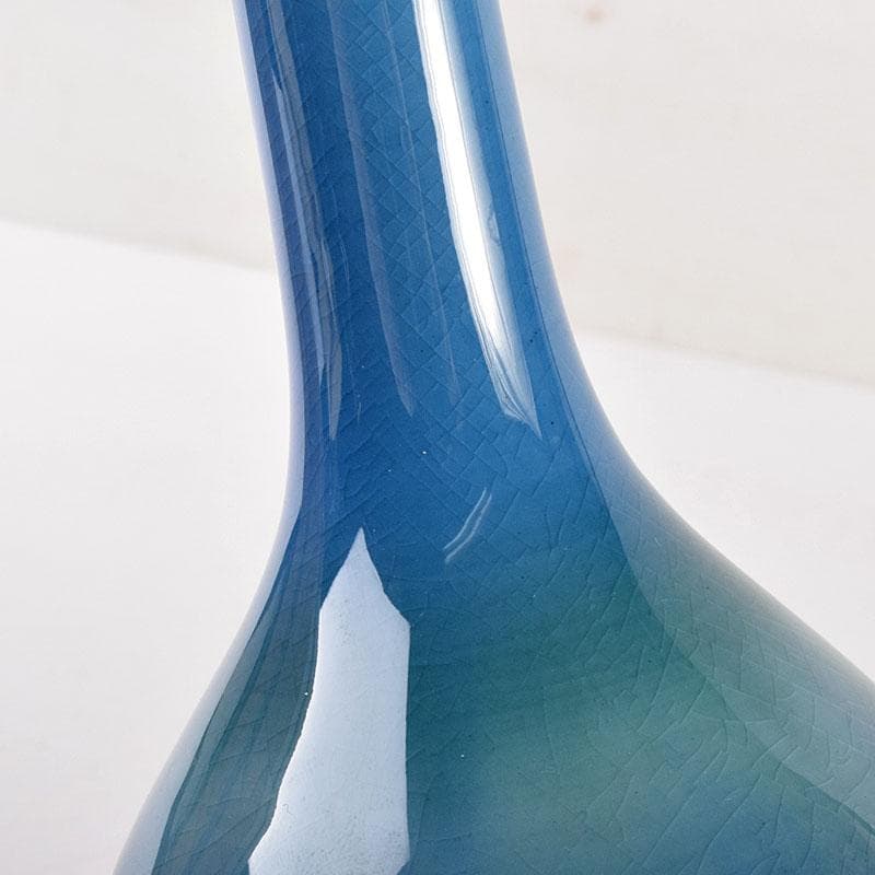 九谷焼 柳雨軒　三代八十吉　徳田正彦作　彩釉　花入　共箱　M　6917