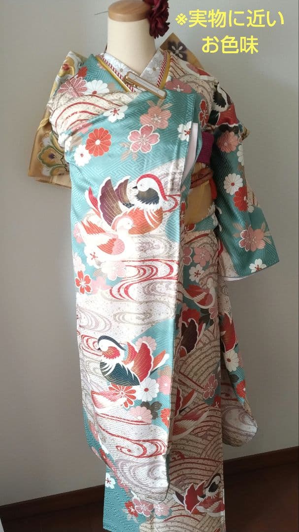 ナチ様　437.レトロ可愛い振袖8点セット　正絹　フルセット　成人式
