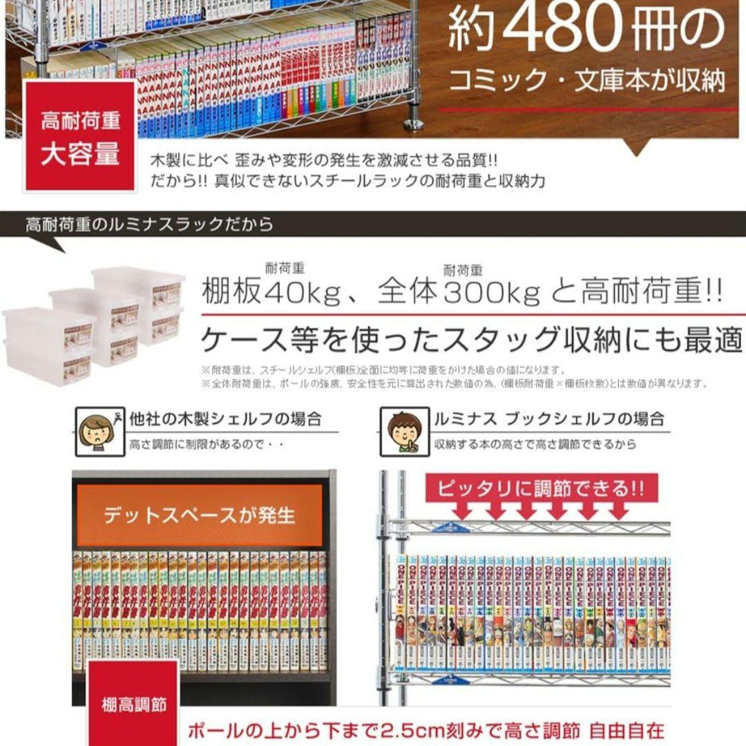 ルミナス スチールラック　本棚　突っ張りラック　幅90センチ　MD90-10T