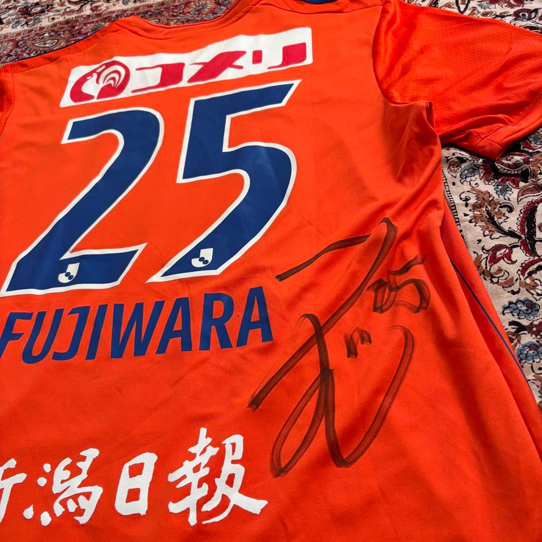 アルビレックス 新潟サイン入りユニフォーム FUJIWARA 藤原奏哉　2XO