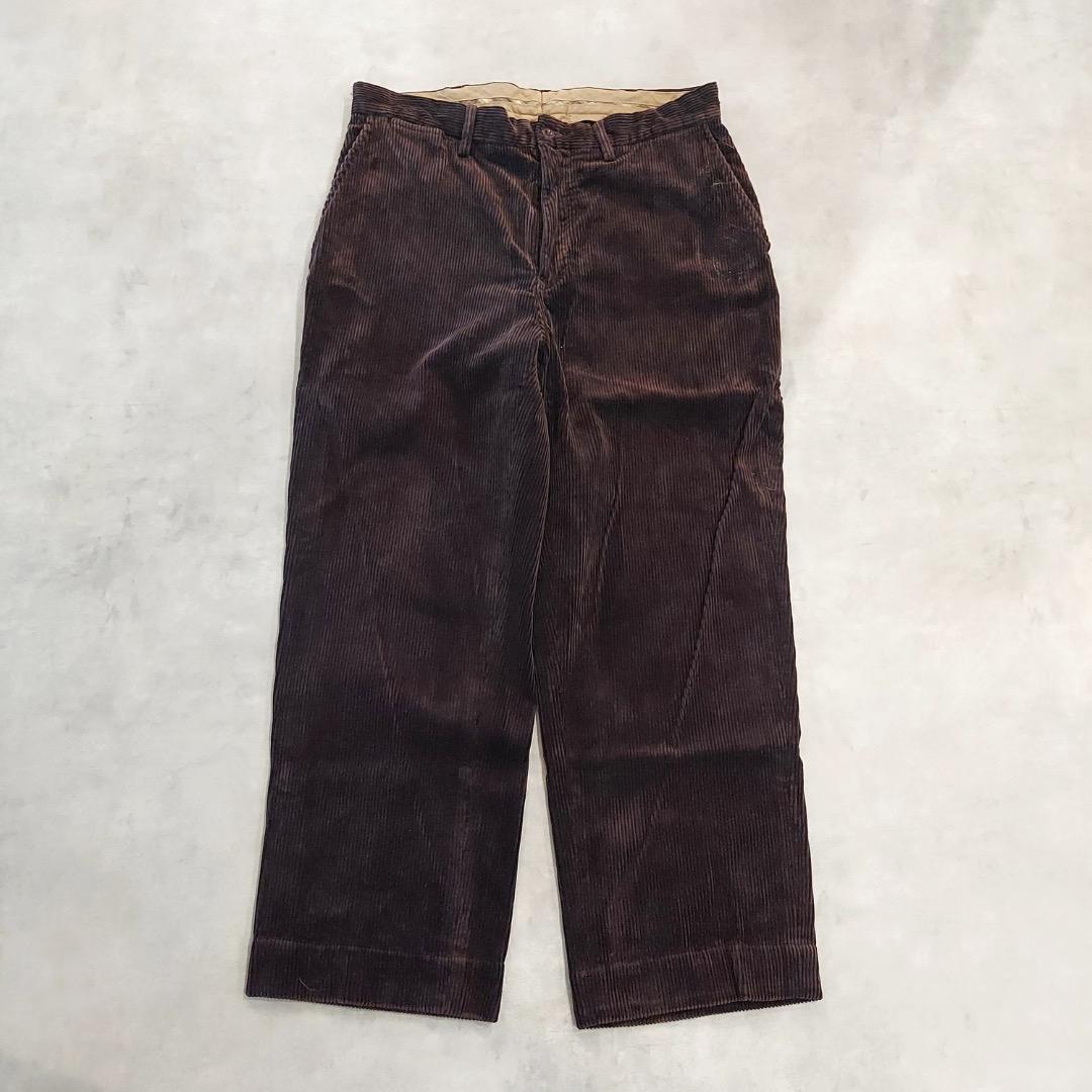 ポロバイ ラルフローレン W34 ポロチノ コーデュロイ 古着 茶 16192