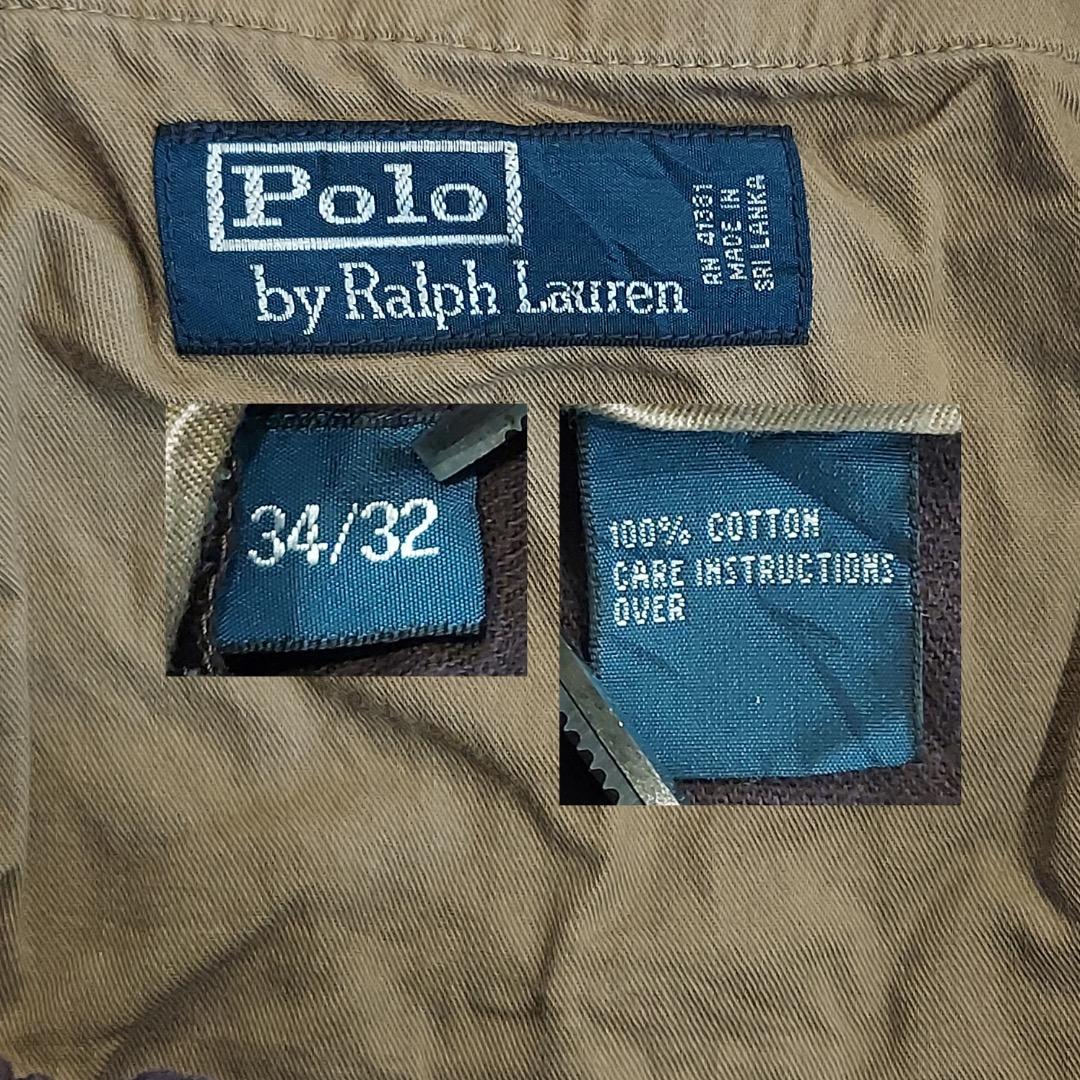 ポロバイ ラルフローレン W34 ポロチノ コーデュロイ 古着 茶 16192