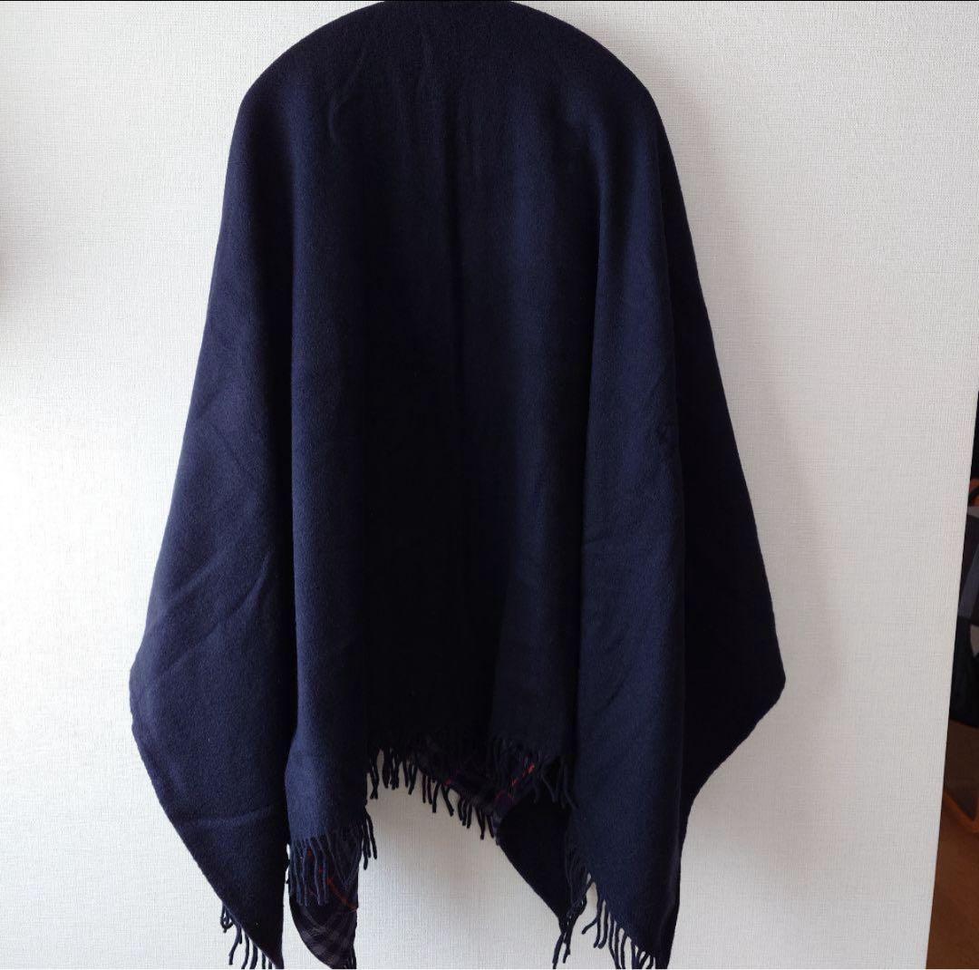 BURBERRYS ピュアラムウール チェックリバーシブルケープ