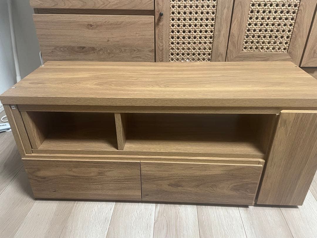 LOWYA 木目　テレビ台　伸縮式テレビ台 テレビボード　サイドテーブル　L字