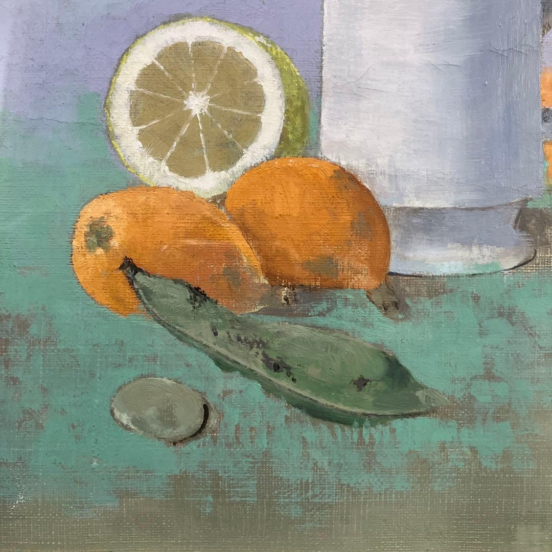 油彩　石井敏「枇杷　F6」