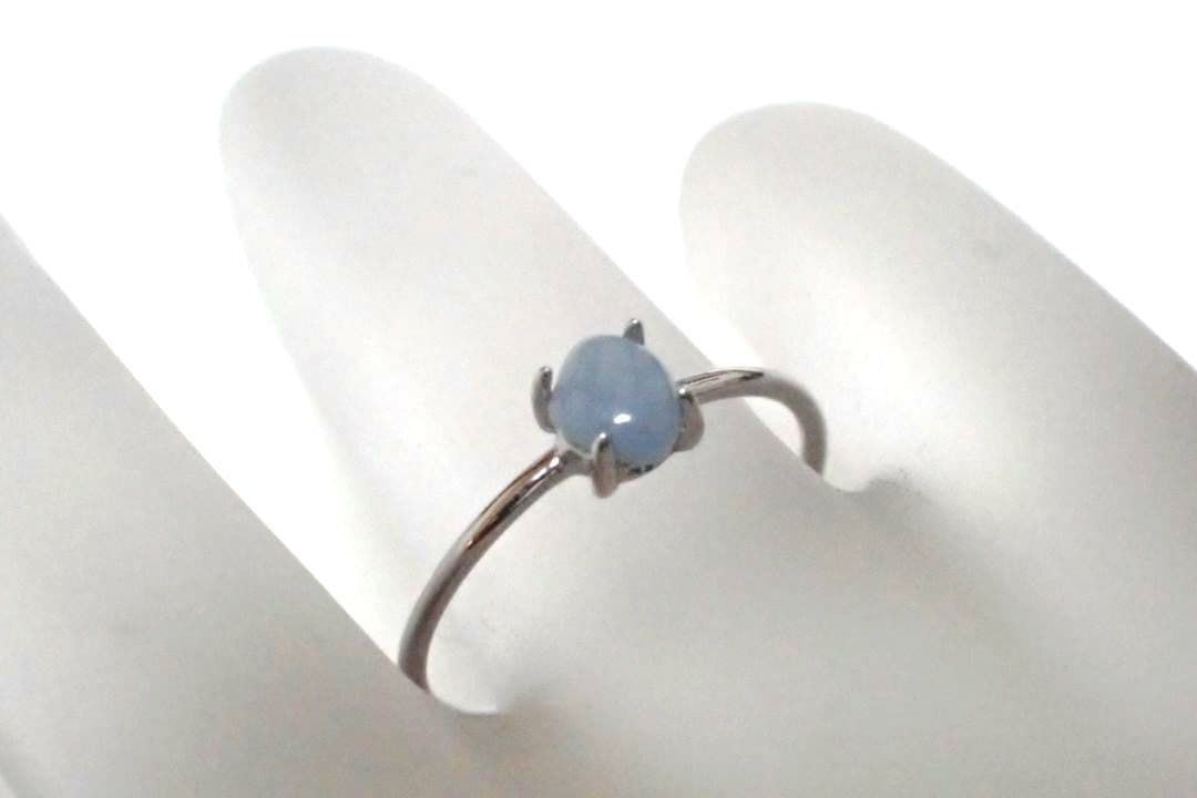 糸魚川翡翠　入コン沢　青　4ミリ　リング　指輪　送料無料