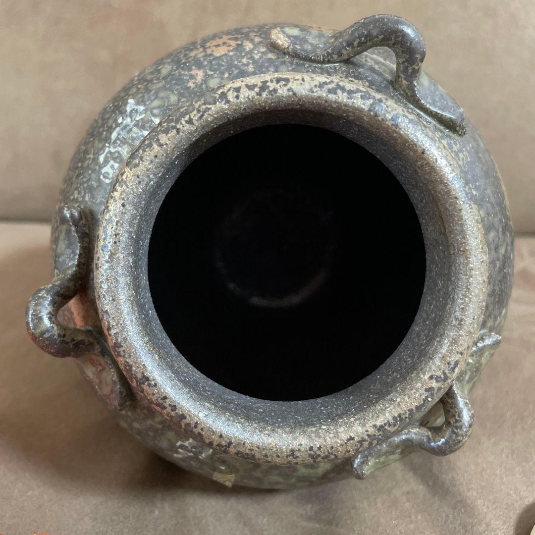 茶道具　口切り茶壺　丹波立杭焼