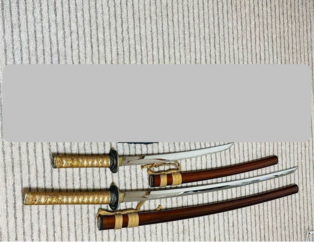 模造刀 日本刀 武具 刀剣 居合刀 2本セット 刀剣 太刀 脇差（C03）