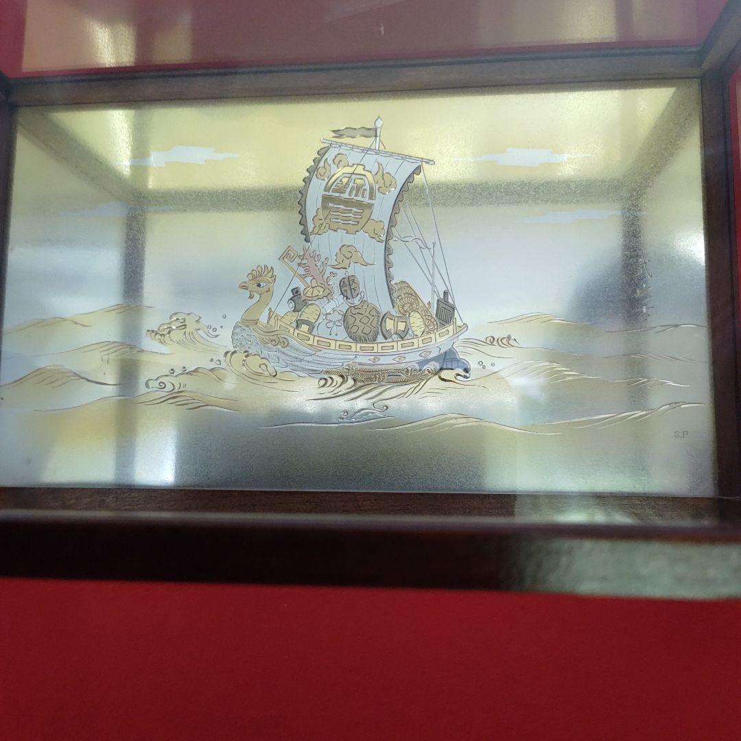 銀製・武比古作、縁起物七福神置物